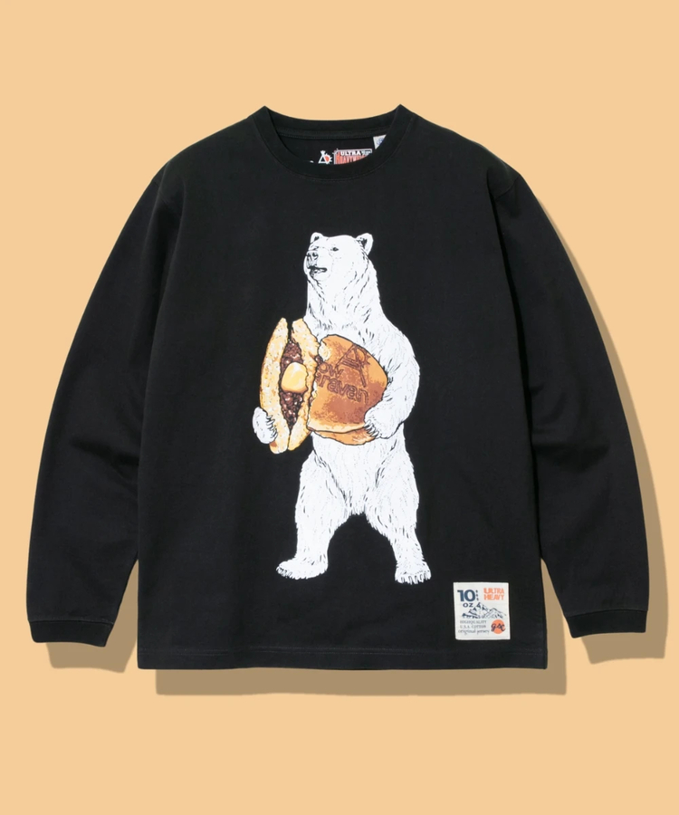 go slow caravan(ゴースローキャラバン) |超ヘビーUSA/C どら焼きクマロングスリーブ TEE (MENS/WOMENS)