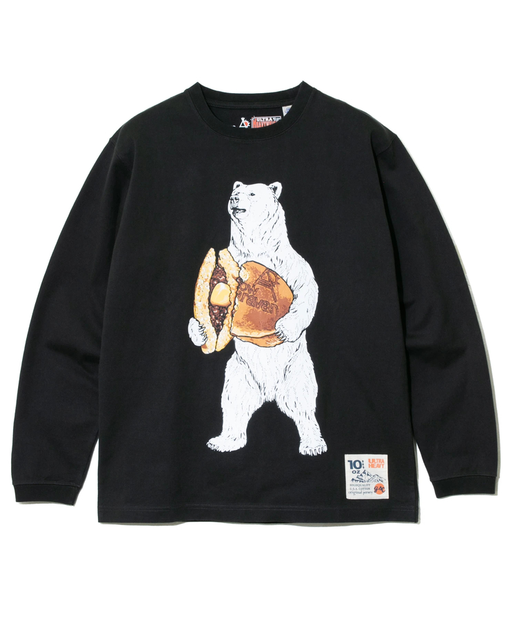 go slow caravan(ゴースローキャラバン) |超ヘビーUSA/C どら焼きクマロングスリーブ TEE (MENS/WOMENS)