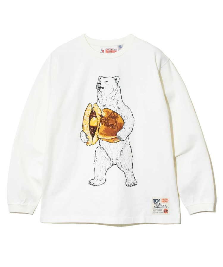 go slow caravan(ゴースローキャラバン) |超ヘビーUSA/C どら焼きクマロングスリーブ TEE (MENS/WOMENS)