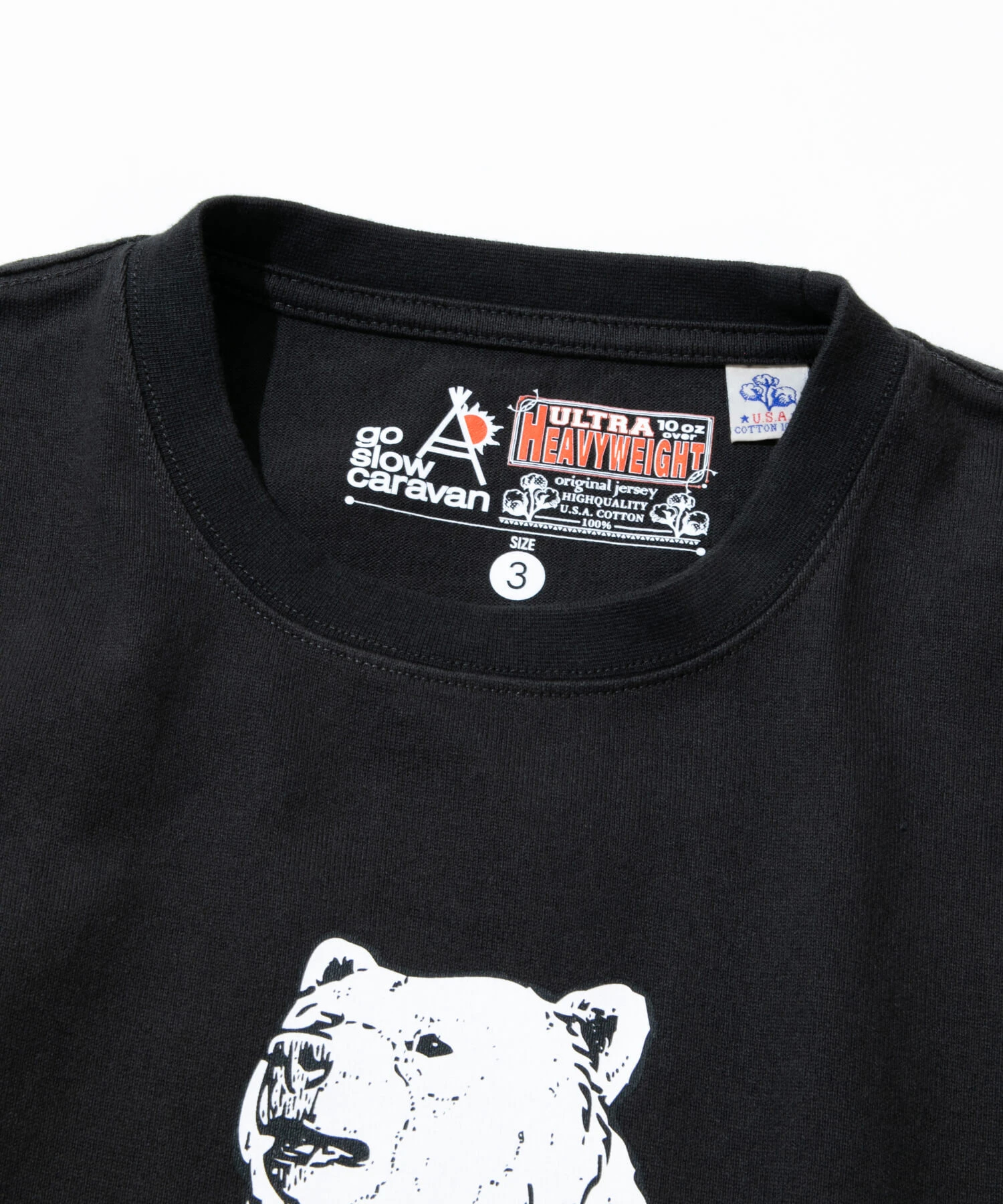 超ヘビーUSA/C どら焼きクマロングスリーブ TEE (MENS/WOMENS 