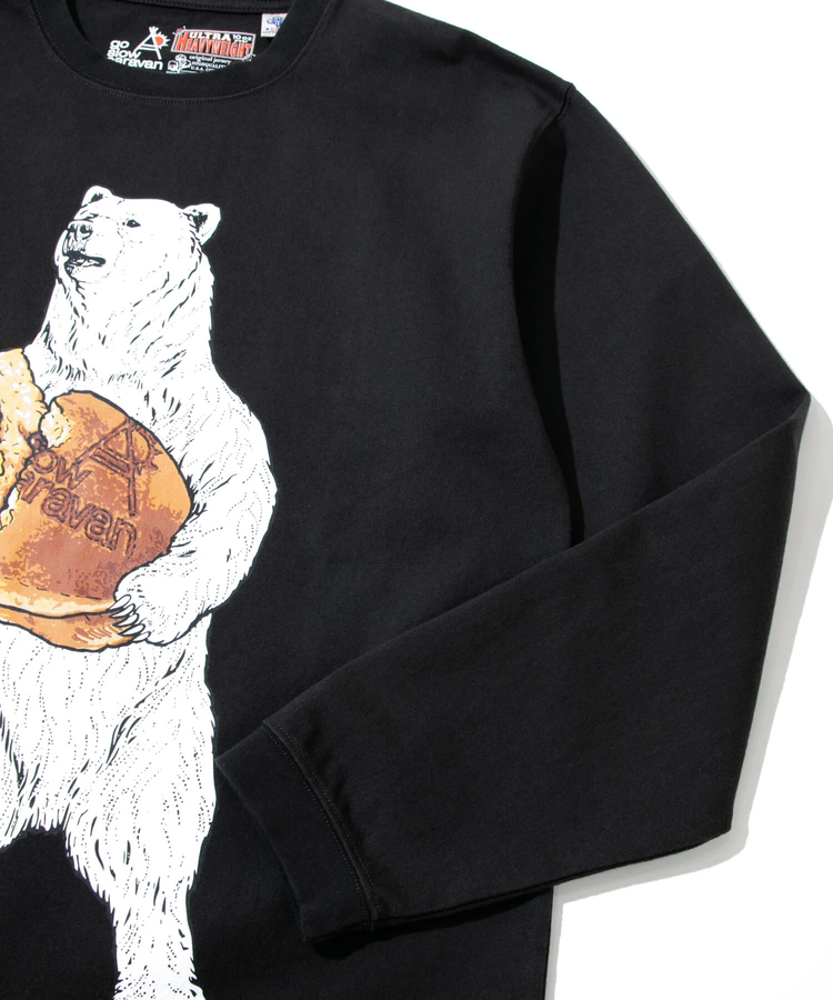 go slow caravan(ゴースローキャラバン) |超ヘビーUSA/C どら焼きクマロングスリーブ TEE (MENS/WOMENS)