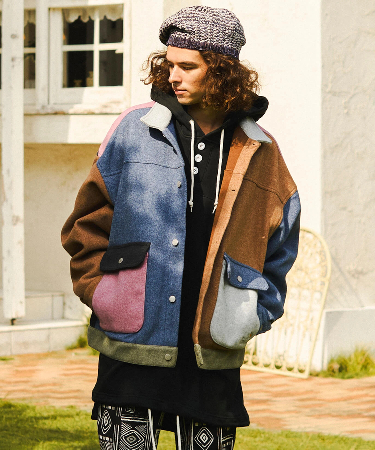 go slow caravan(ゴースローキャラバン) |メランジウールライク起毛ゆったりワークJKT (MENS/WOMENS)