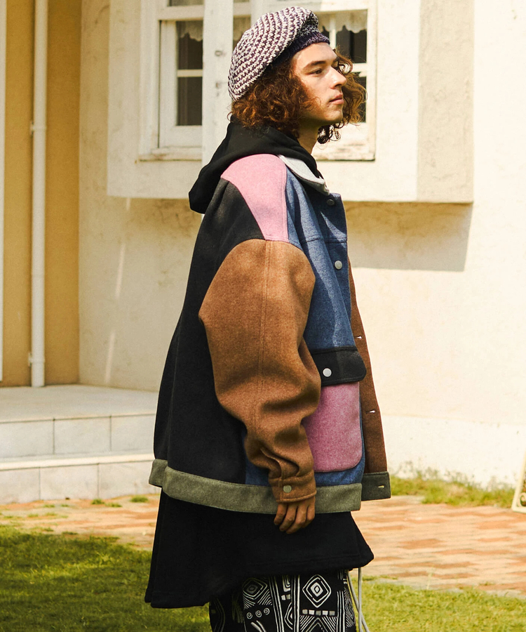 go slow caravan(ゴースローキャラバン) |メランジウールライク起毛ゆったりワークJKT (MENS/WOMENS)
