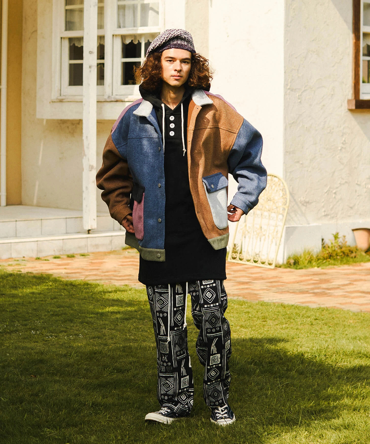 go slow caravan(ゴースローキャラバン) |メランジウールライク起毛ゆったりワークJKT (MENS/WOMENS)