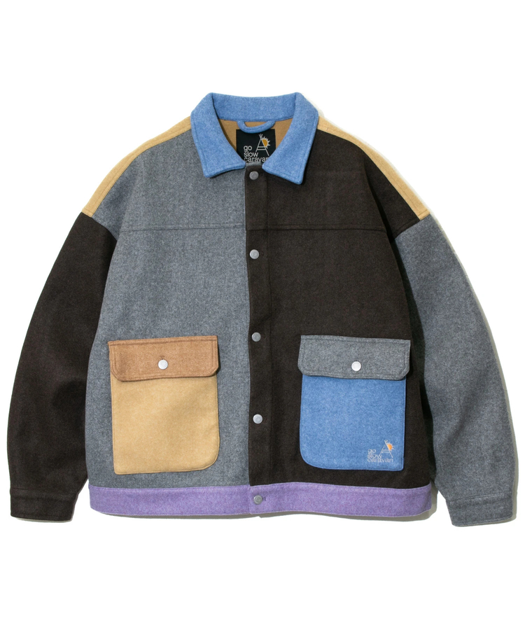 go slow caravan(ゴースローキャラバン) |メランジウールライク起毛ゆったりワークJKT (MENS/WOMENS)
