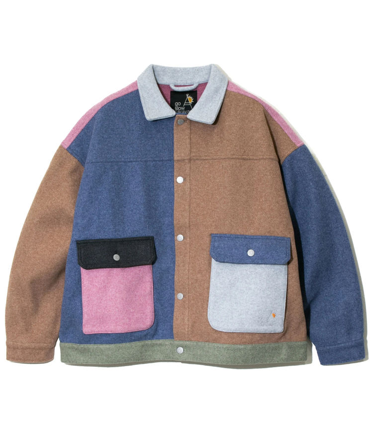 go slow caravan(ゴースローキャラバン) |メランジウールライク起毛ゆったりワークJKT (MENS/WOMENS)