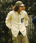 go slow caravan(ゴースローキャラバン) |ネル起毛カギ針編みポケットシャツ (MENS/WOMENS)