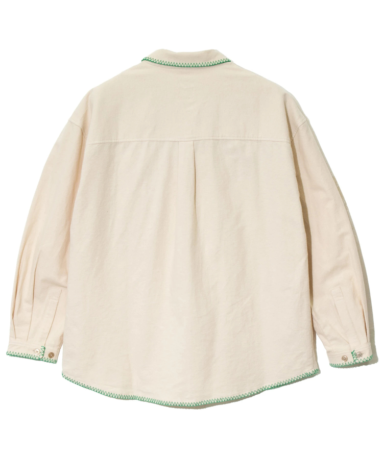 go slow caravan(ゴースローキャラバン) |ネル起毛カギ針編みポケットシャツ (MENS/WOMENS)