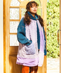 go slow caravan(ゴースローキャラバン) |ボアファーMIXパッチワークロングベスト (WOMENS)