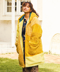go slow caravan(ゴースローキャラバン) |ボアファーMIXパッチワークコート (WOMENS)