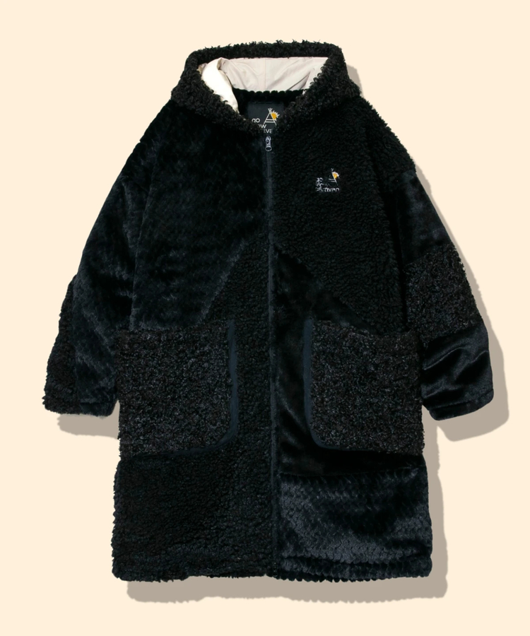 go slow caravan(ゴースローキャラバン) |ボアファーMIXパッチワークコート (WOMENS)