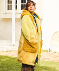 go slow caravan(ゴースローキャラバン) |ボアファーMIXパッチワークコート (WOMENS)