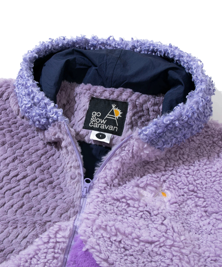 go slow caravan(ゴースローキャラバン) |ボアファーMIXパッチワークコート (WOMENS)