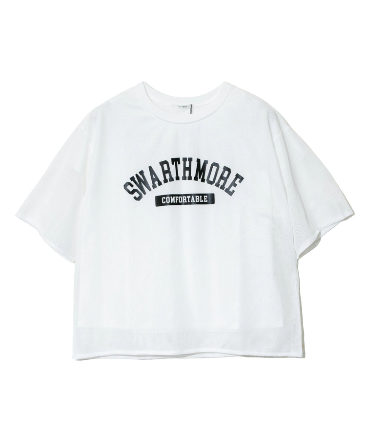 go slow caravan(ゴースローキャラバン) |le colis/ルコリ メッシュロゴレイヤード5分袖TEE (WOMENS)