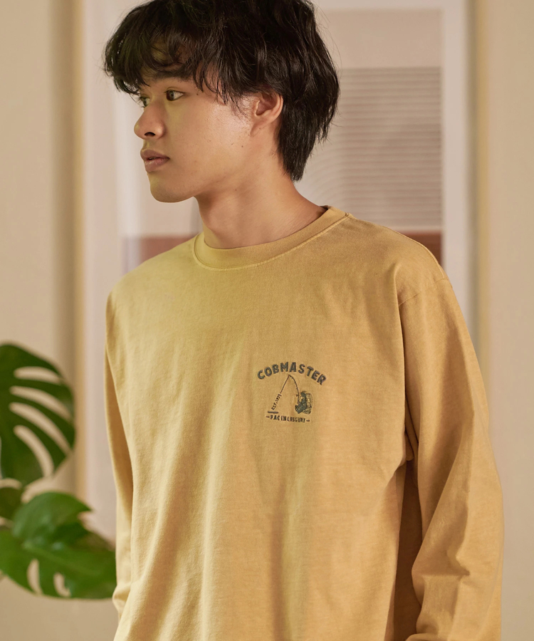 go slow caravan(ゴースローキャラバン) |COBMASTER/コブマスター ピグメント染め 刺繍ベーシックL/STEE《釣りベアー》(MENS)
