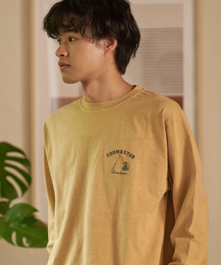 go slow caravan(ゴースローキャラバン) |COBMASTER/コブマスター ピグメント染め 刺繍ベーシックL/STEE《釣りベアー》(MENS)