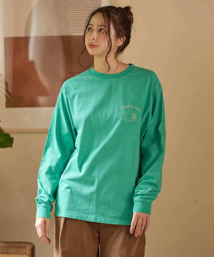 go slow caravan(ゴースローキャラバン) |COBMASTER/コブマスター ピグメント染め 刺繍ベーシックL/STEE《釣りベアー》(MENS)
