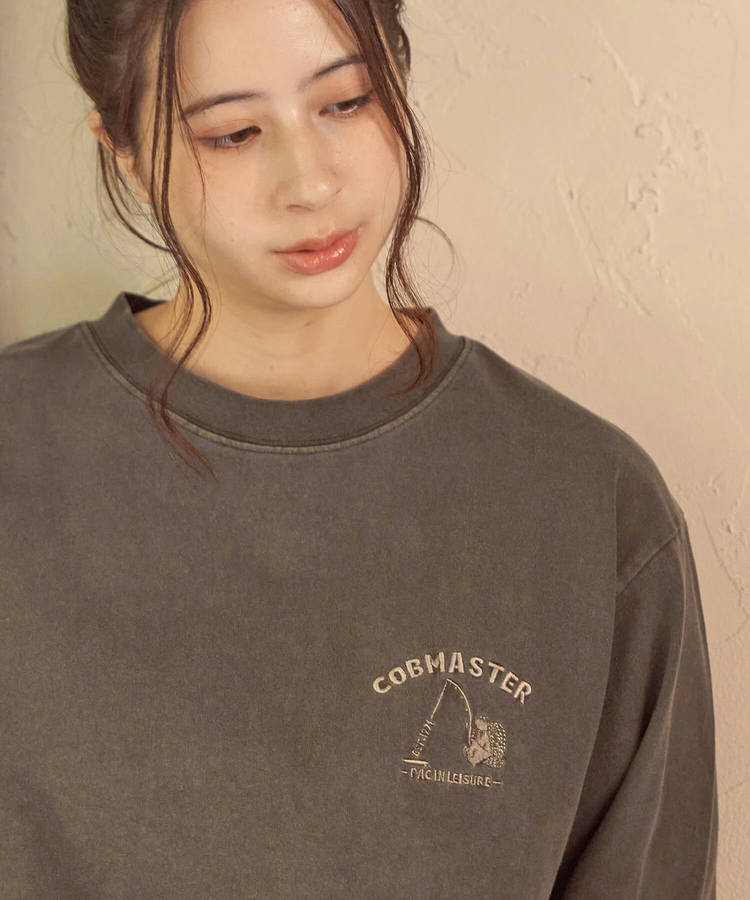 go slow caravan(ゴースローキャラバン) |COBMASTER/コブマスター ピグメント染め 刺繍ベーシックL/STEE《釣りベアー》(MENS)