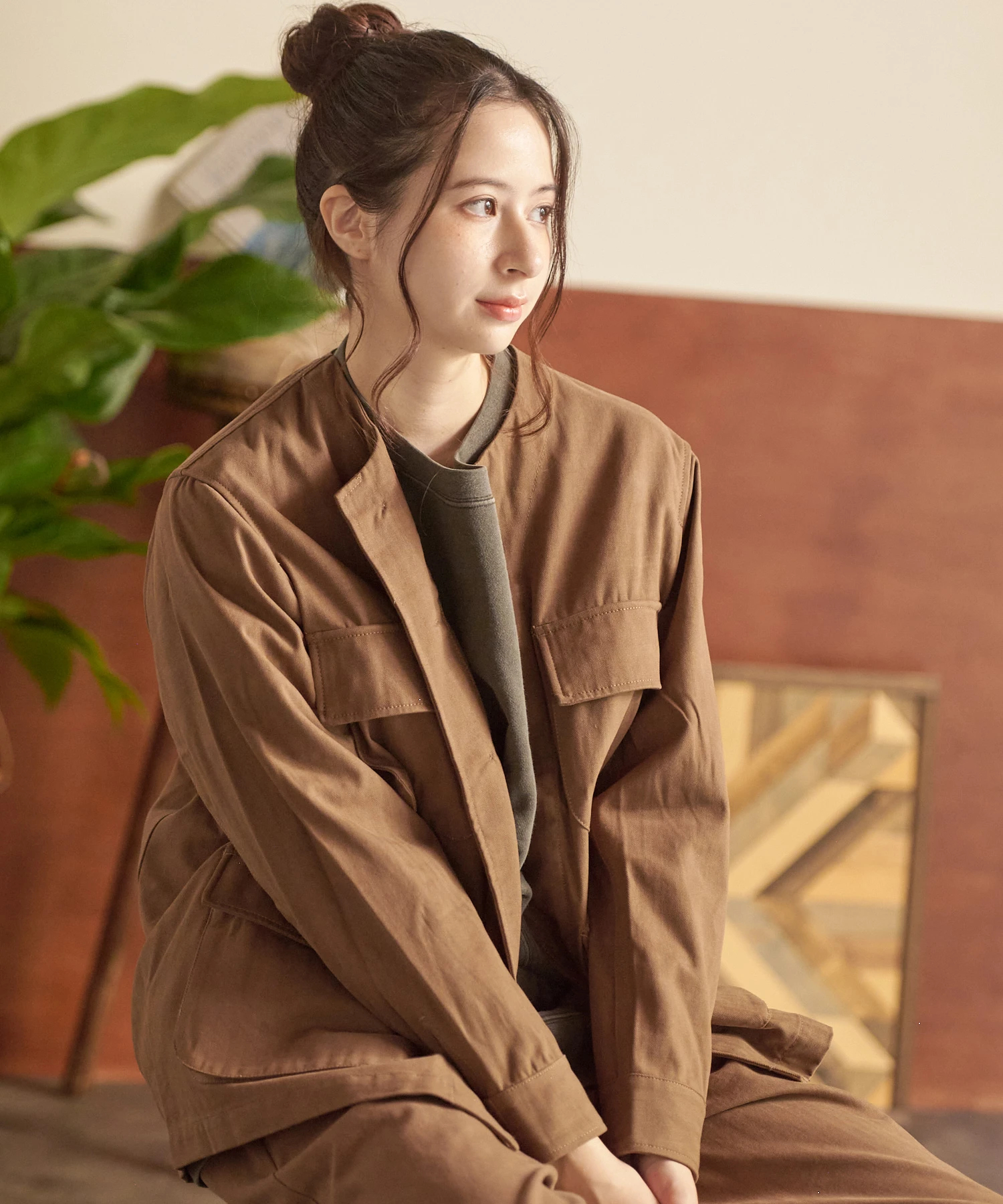 COBMASTER/コブマスター ヘリンボーン ノーカラーJKT (MENS