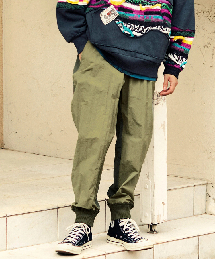 go slow caravan(ゴースローキャラバン) |ナイロン×コットンナイロンニットリブパンツ (MENS)