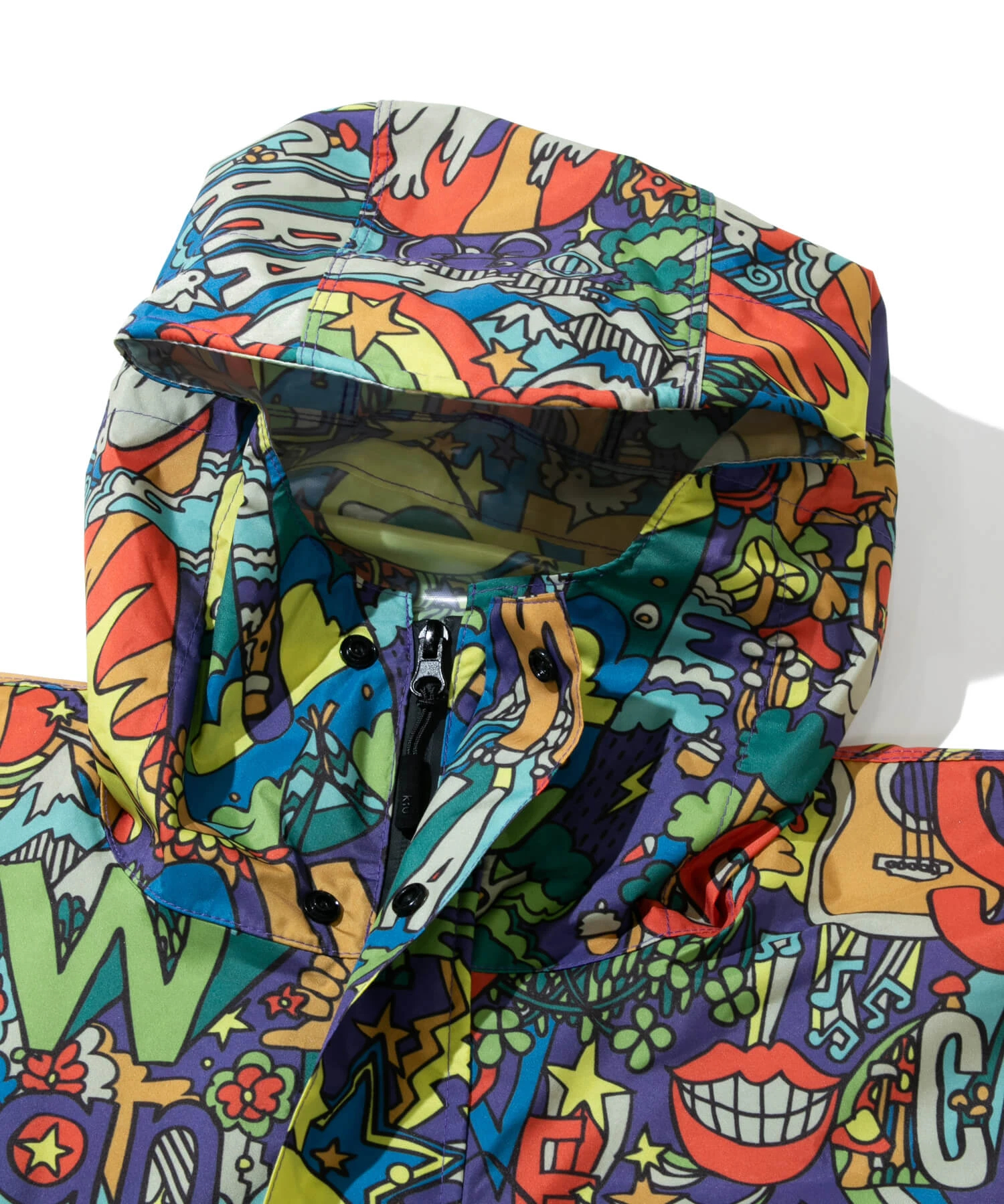 KiU×go slow caravan 】総柄 NEW STANDARD RAIN PONCHO (MENS