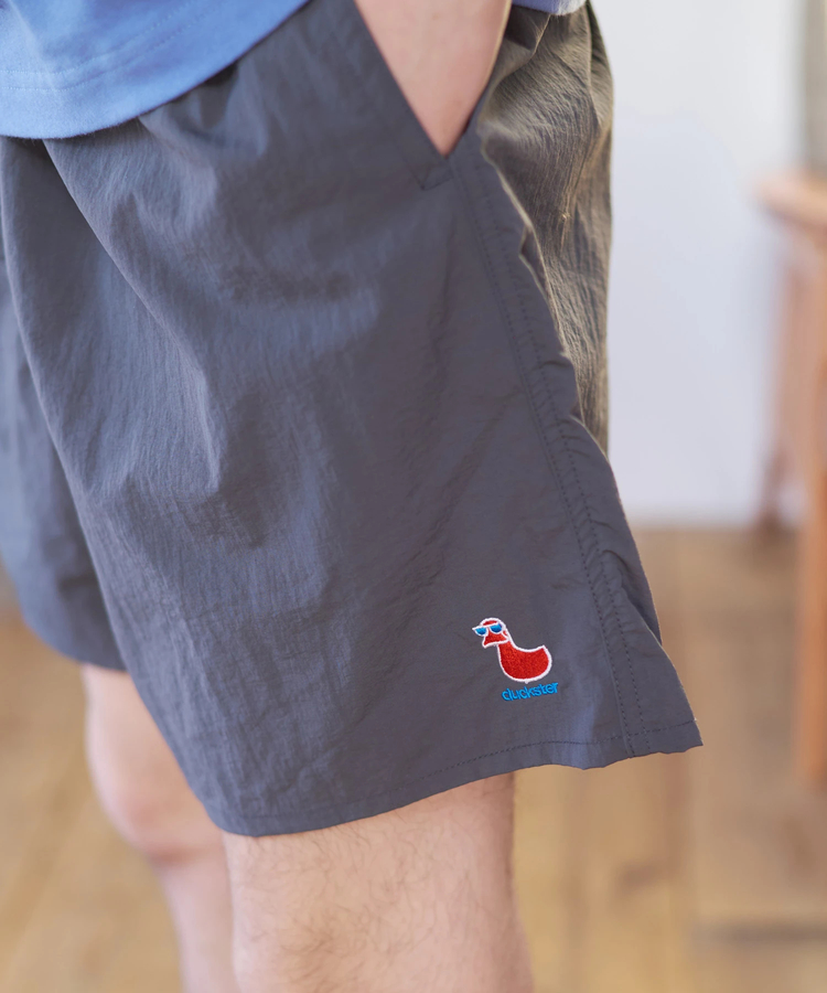 go slow caravan(ゴースローキャラバン) |Duckster/ダックスター ダック刺繍 撥水ナイロンショーツ (MENS)