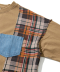 go slow caravan(ゴースローキャラバン) |CUBE SUGAR/キューブシュガー 天竺xデニムパウダー加工長袖リメイク風PO (WOMENS)