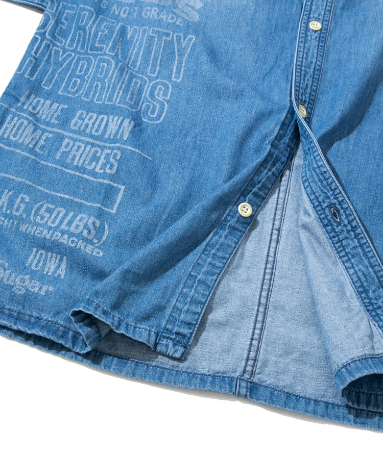 go slow caravan(ゴースローキャラバン) |CUBE SUGAR/キューブシュガー 6.5ozテデニムxヒッコリーワークワンピース (WOMENS)