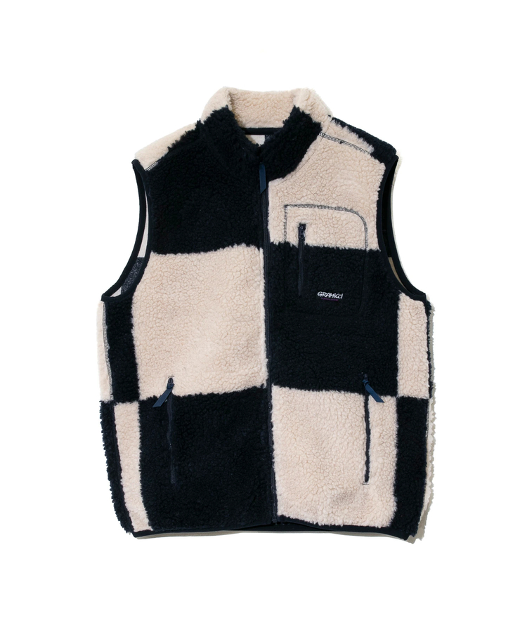 go slow caravan(ゴースローキャラバン) |GRAMICCI/グラミチ CHECKERED SHERPA VEST (MENS)