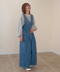 go slow caravan(ゴースローキャラバン) |mililopiulu/ミリロピュール Vネックワイドデニムサロペット (WOMENS)