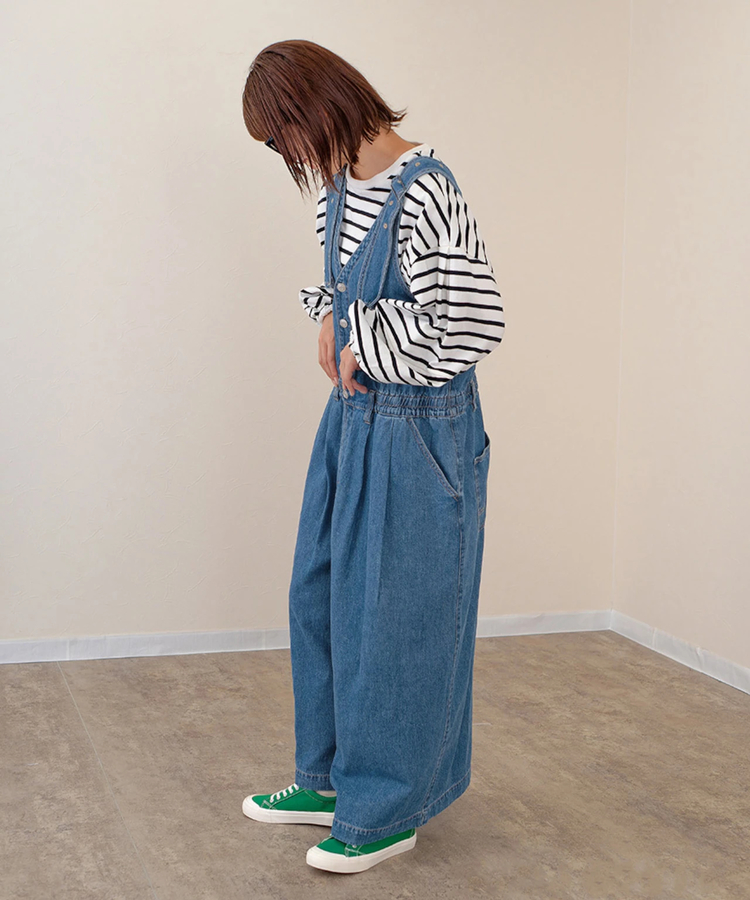go slow caravan(ゴースローキャラバン) |mililopiulu/ミリロピュール Vネックワイドデニムサロペット (WOMENS)