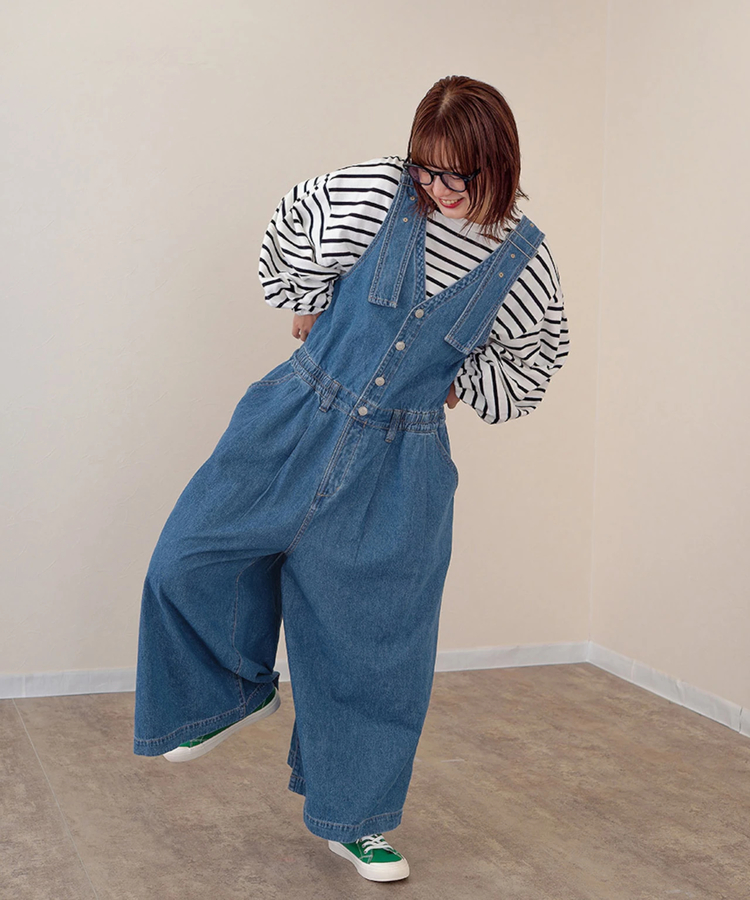go slow caravan(ゴースローキャラバン) |mililopiulu/ミリロピュール Vネックワイドデニムサロペット (WOMENS)