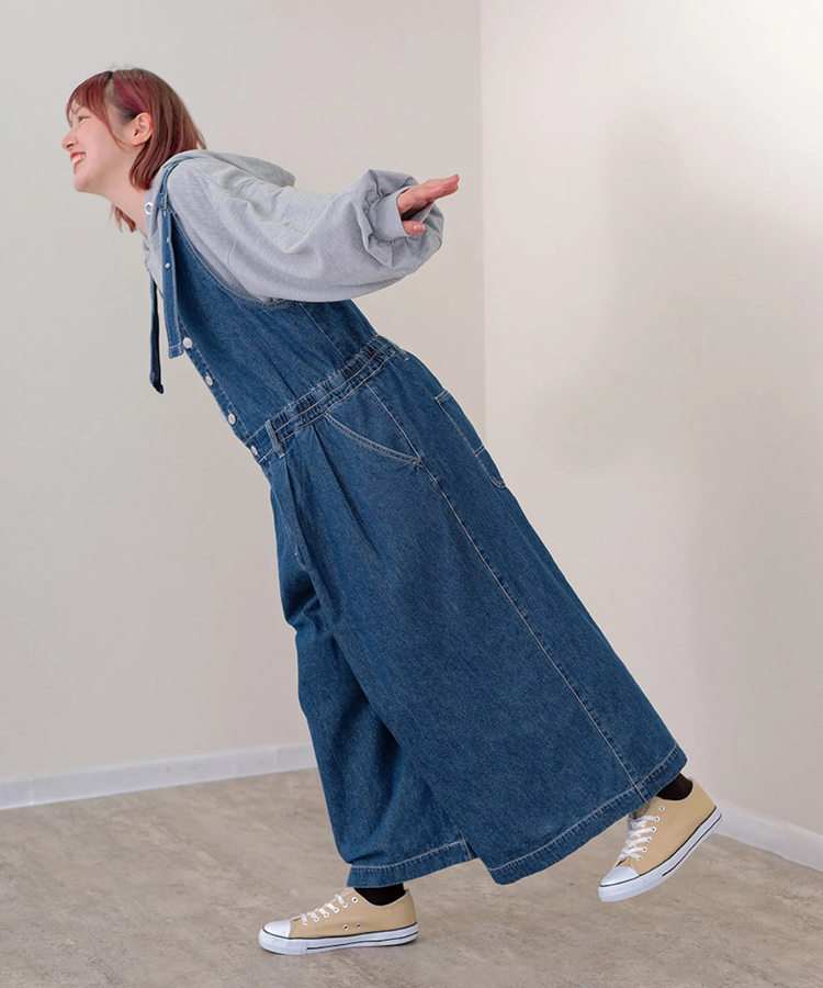 go slow caravan(ゴースローキャラバン) |mililopiulu/ミリロピュール Vネックワイドデニムサロペット (WOMENS)