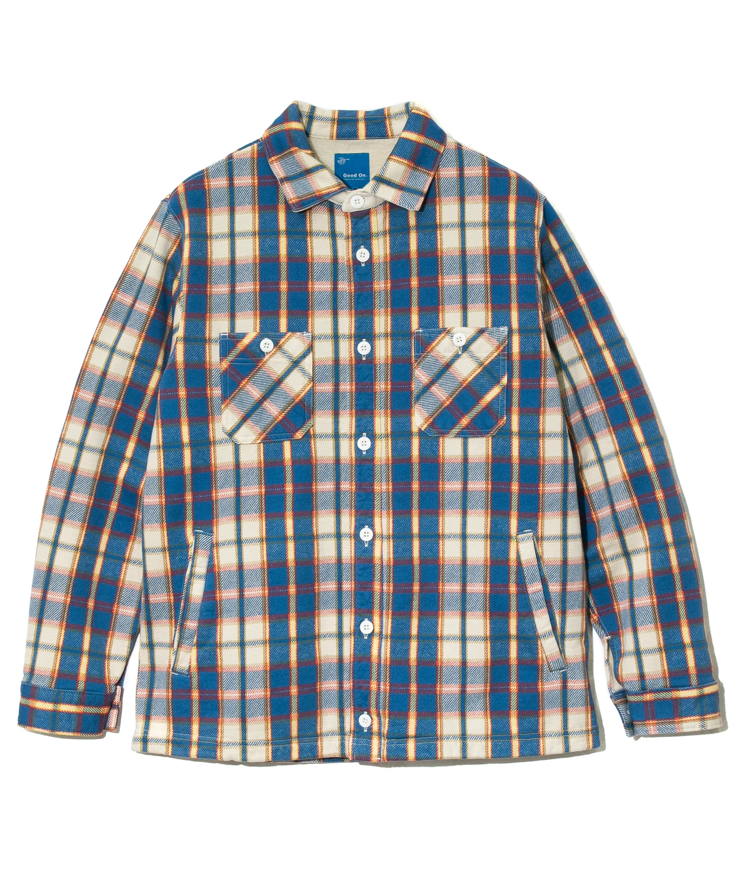 GOOD ON/グッドオン FLANNEL CHECK SWEAT SHIRT JACKET (MENS