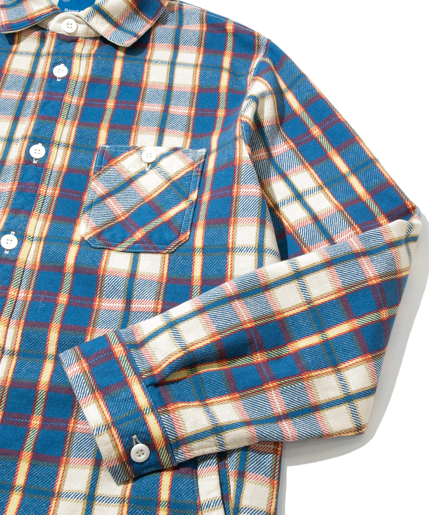 チェック柄　スウェット　ジャケット　good on GOOD ON/グッドオン FLANNEL CHECK SWEAT SHIRT JACKET (MENS