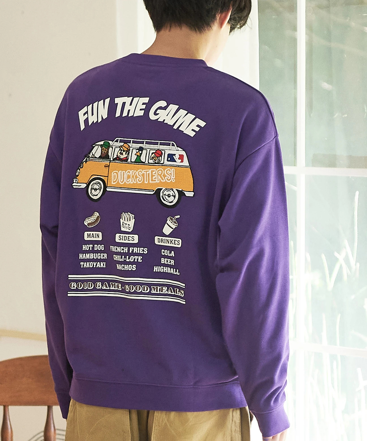 go slow caravan(ゴースローキャラバン) |DUCKSTER/ダックスター 刺繍/プリント クルーSW《FUN THE GAME》(MENS)
