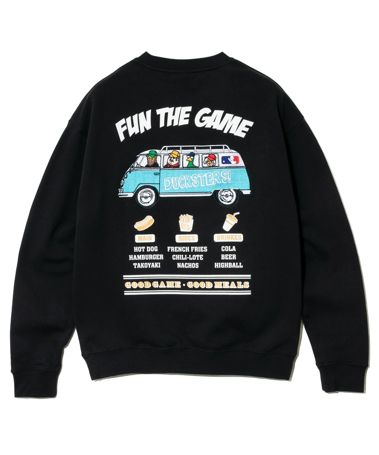 go slow caravan(ゴースローキャラバン) |DUCKSTER/ダックスター 刺繍/プリント クルーSW《FUN THE GAME》(MENS)