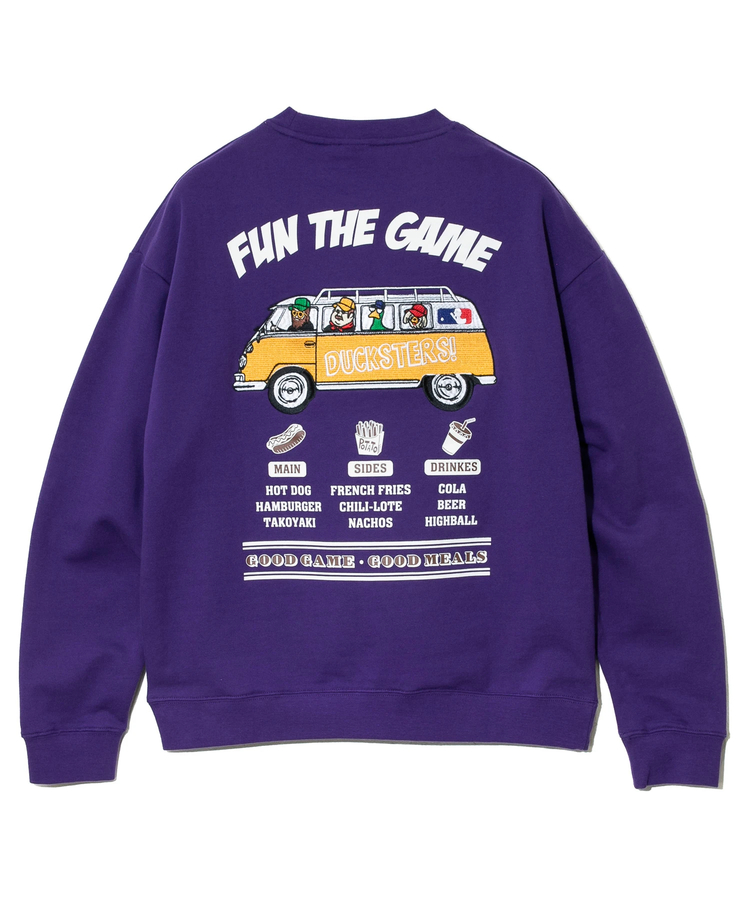 go slow caravan(ゴースローキャラバン) |DUCKSTER/ダックスター 刺繍/プリント クルーSW《FUN THE GAME》(MENS)