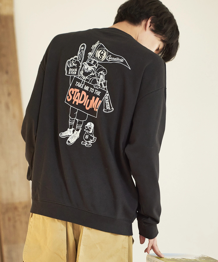 go slow caravan(ゴースローキャラバン) |DUCKSTER/ダックスター 刺繍/プリント クルーSW《HITCHHIKING》(MENS)