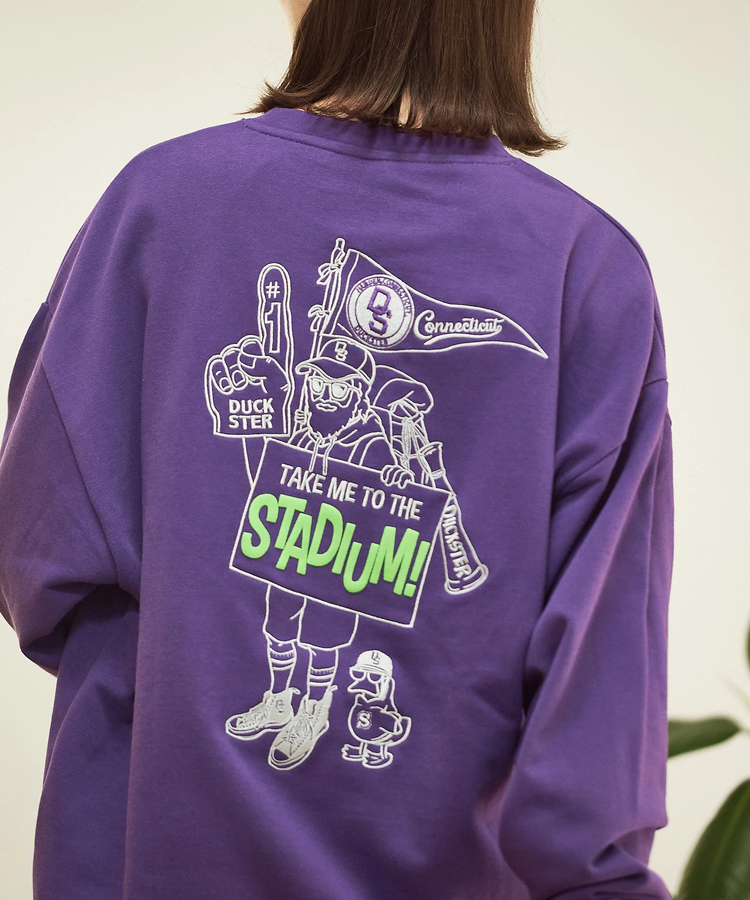 go slow caravan(ゴースローキャラバン) |DUCKSTER/ダックスター 刺繍/プリント クルーSW《HITCHHIKING》(MENS)