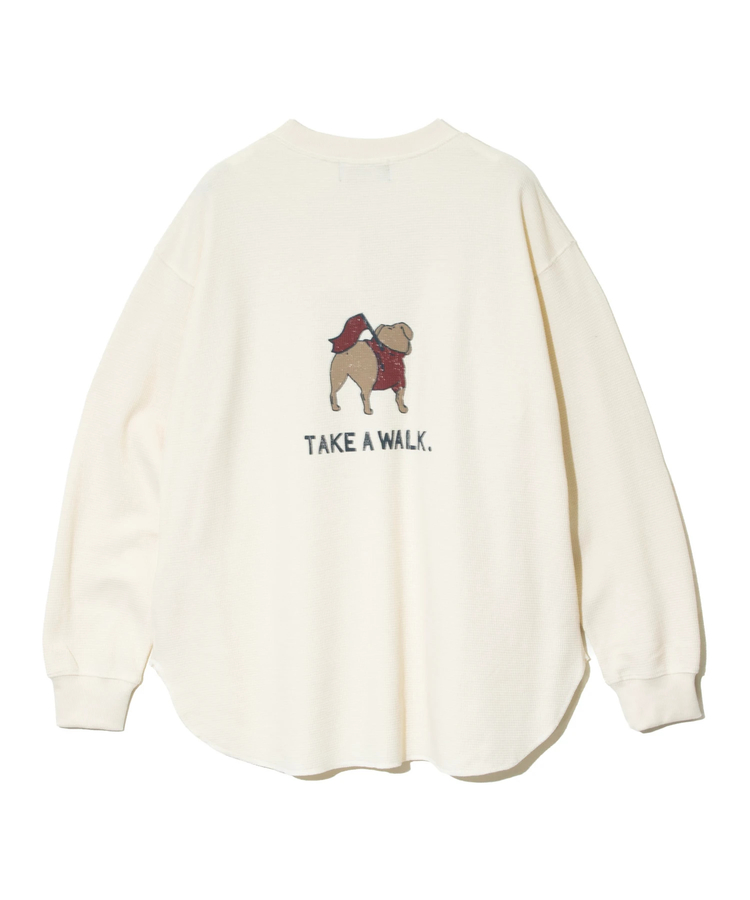 go slow caravan(ゴースローキャラバン) |CUBE SUGAR/キューブシュガー CVCワッフルわんちゃんプリントPO (WOMENS)
