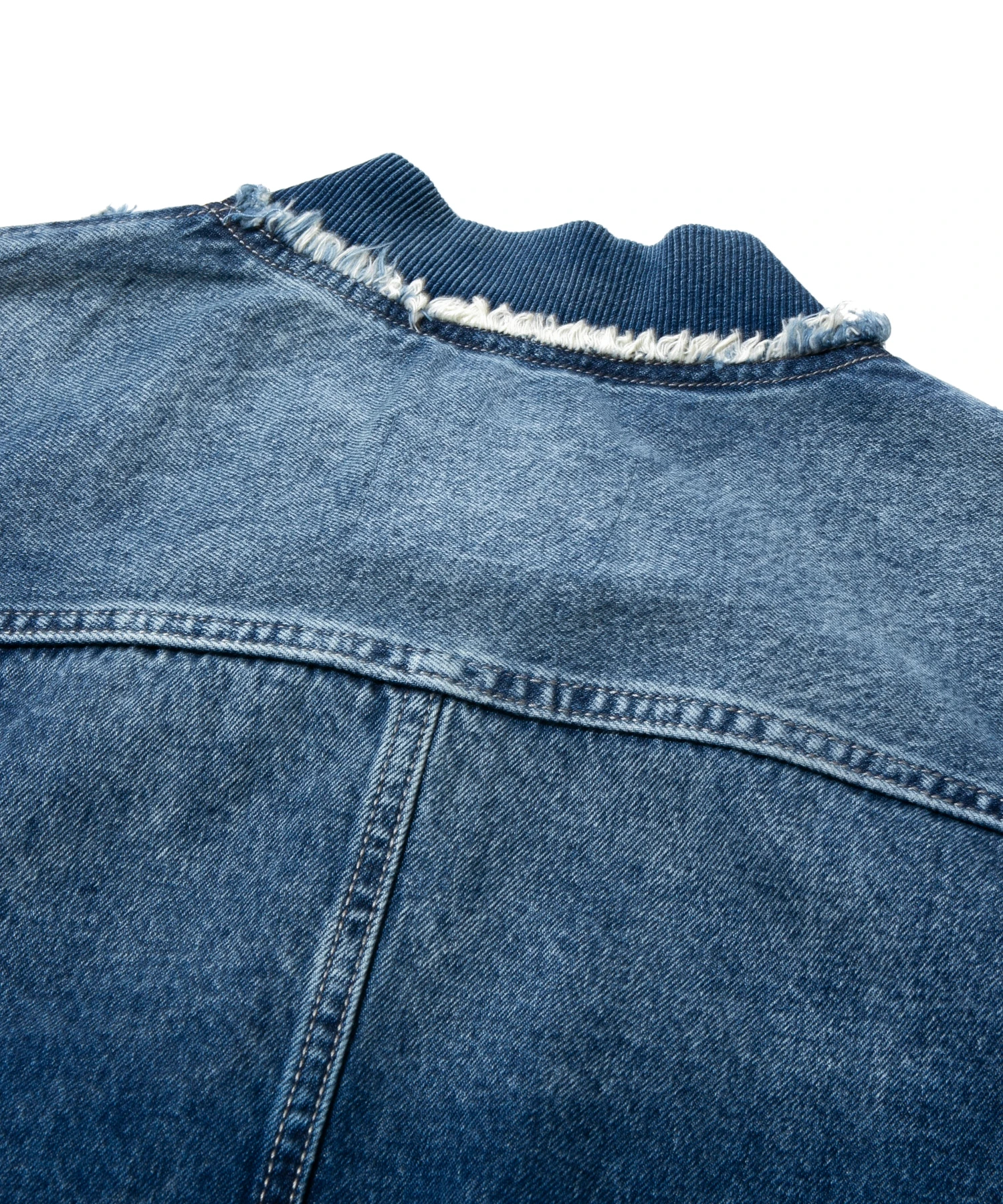 CUBE SUGAR/キューブシュガー Denim リブ付きリメイク風Gジャン