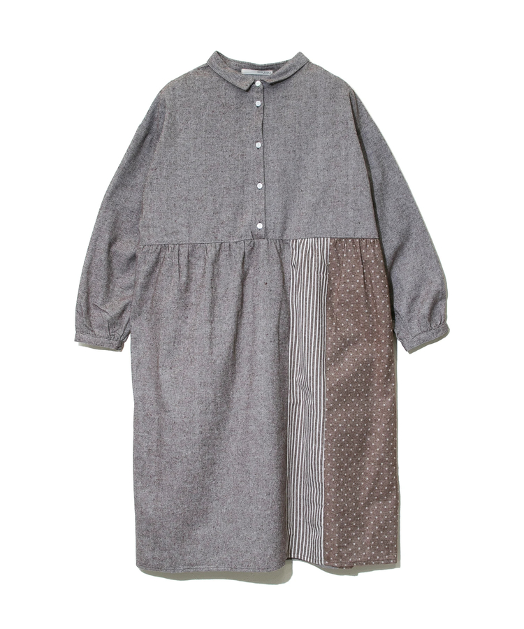 go slow caravan(ゴースローキャラバン) |NUEVO BLANCA/ヌエヴォブランカ 柄切替起毛布帛OP (WOMENS)