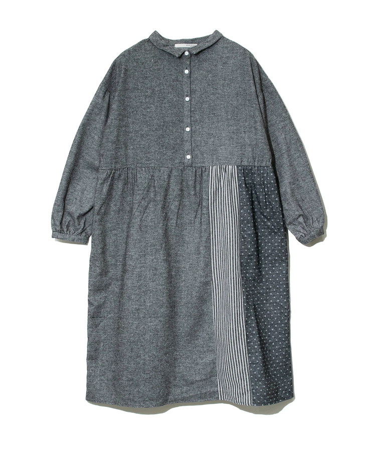 go slow caravan(ゴースローキャラバン) |NUEVO BLANCA/ヌエヴォブランカ 柄切替起毛布帛OP (WOMENS)