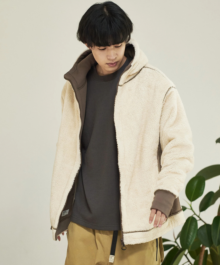 go slow caravan(ゴースローキャラバン) |DUCKSTER/ダックスター 裏毛/ボア ボンディング Rev.パーカー (MENS)