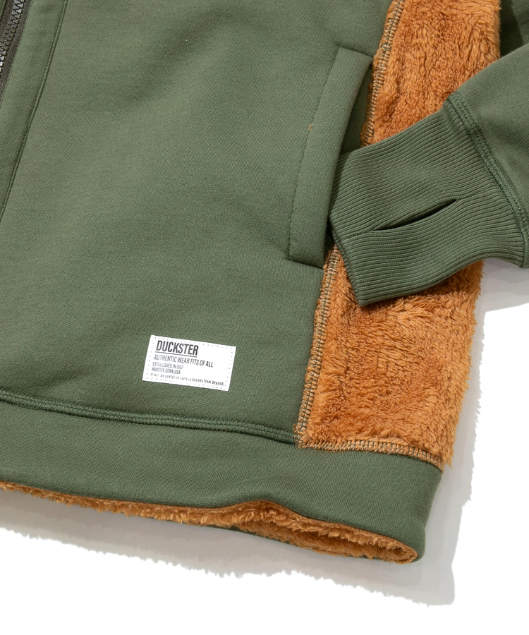 go slow caravan(ゴースローキャラバン) |DUCKSTER/ダックスター 裏毛/ボア ボンディング Rev.パーカー (MENS)