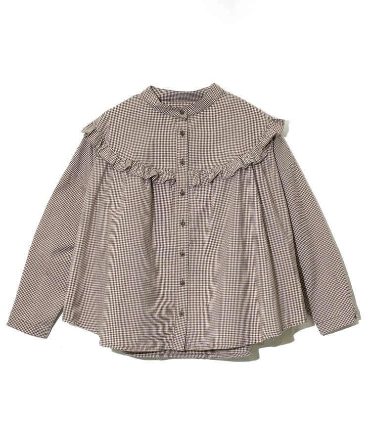 go slow caravan(ゴースローキャラバン) |COLORK/カラック 同色ギンガムヨーク切替フリルBL (WOMENS)