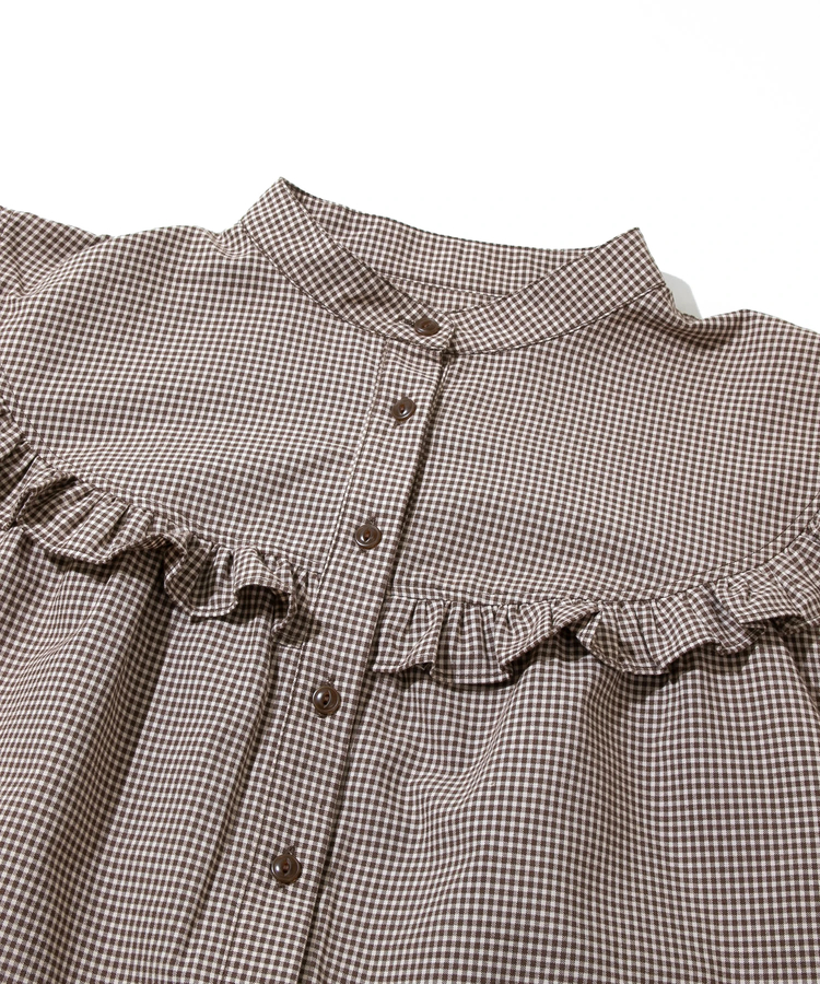 go slow caravan(ゴースローキャラバン) |COLORK/カラック 同色ギンガムヨーク切替フリルBL (WOMENS)