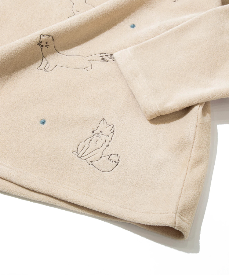 NUEVO BLANCA/ヌエヴォブランカ 冬の動物刺繍フリースPO (WOMENS