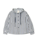 go slow caravan(ゴースローキャラバン) |NUEVO BLANCA/ヌエヴォブランカ ストライプサッカー布帛シャツパーカー (WOMENS)